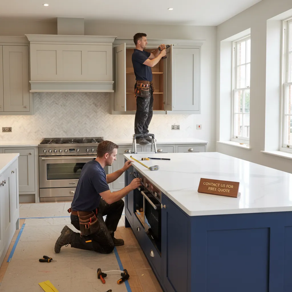 Kitchen fitters installing bespoke cabinets, High Wycombe, contact us