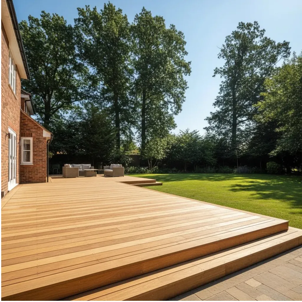 Luxury oak decking installation, High Wycombe home, bespoke timber craftsmanship